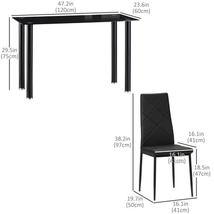 Ensemble de salle à manger compact Adam pour 4 personnes - Noir